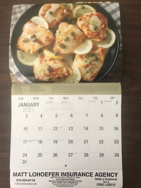 Recipe calendar image